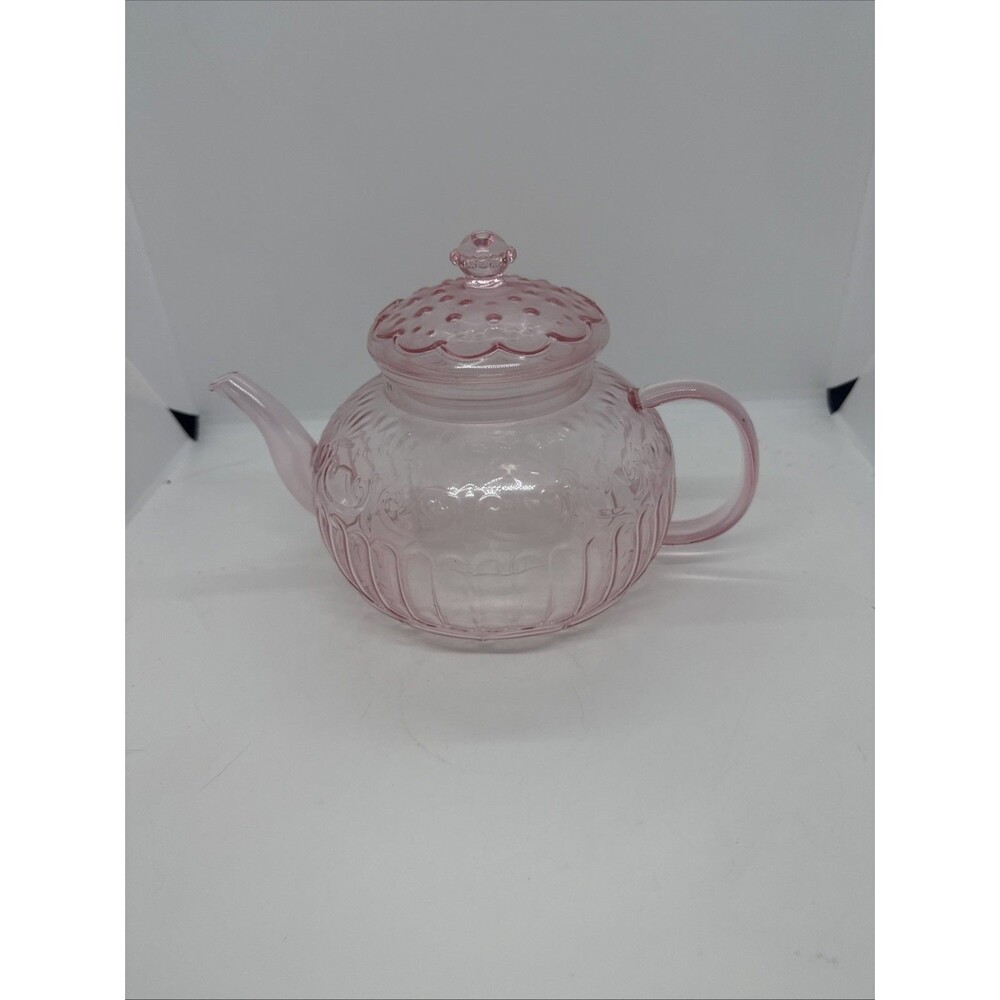 Target Bullseye's Playground Pink Glass Teapot with Clear Infuser Basket & Lid